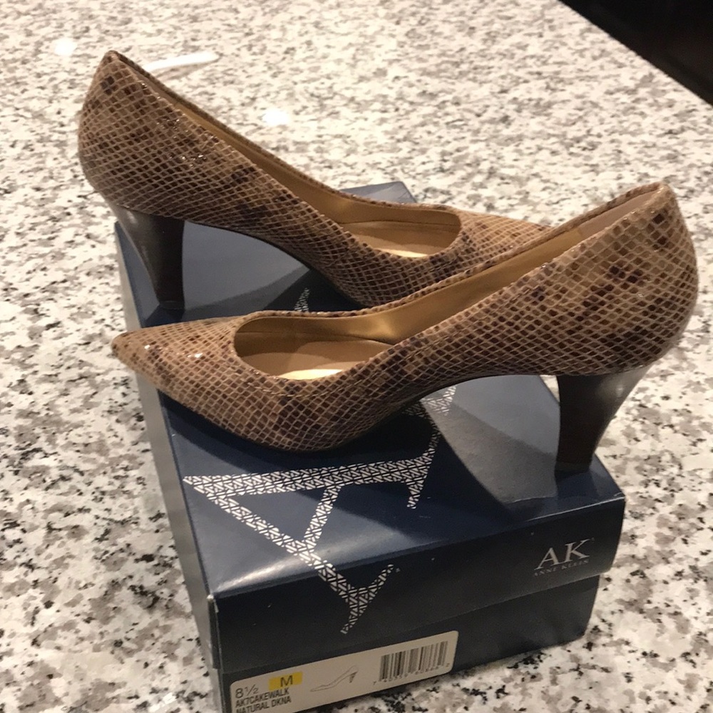 Faux snakeskin heels